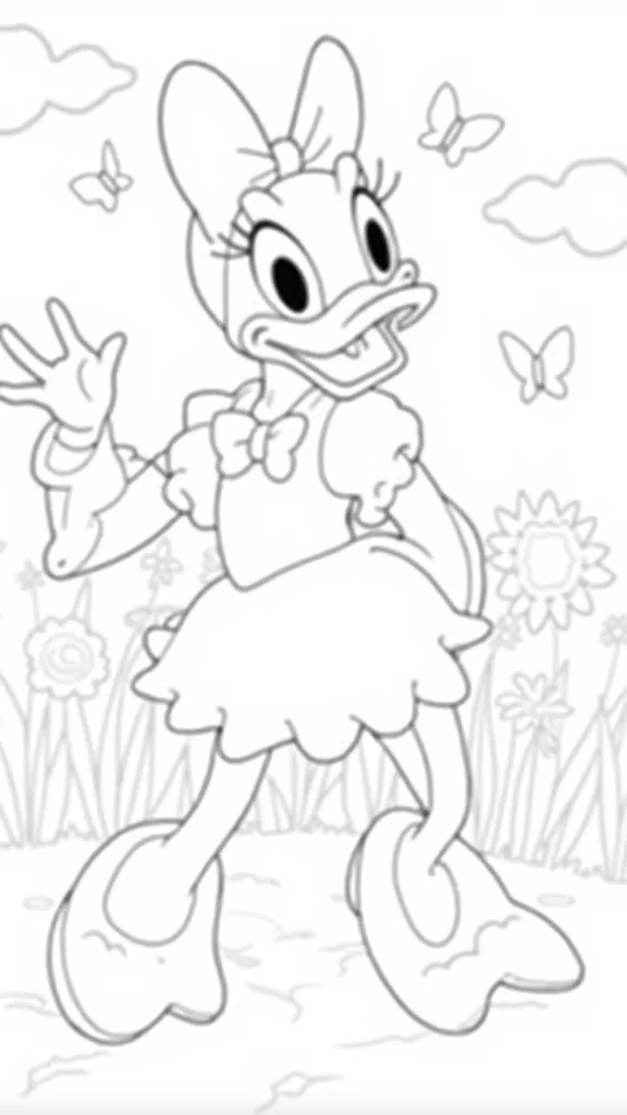 Página para colorear de Daisy Duck